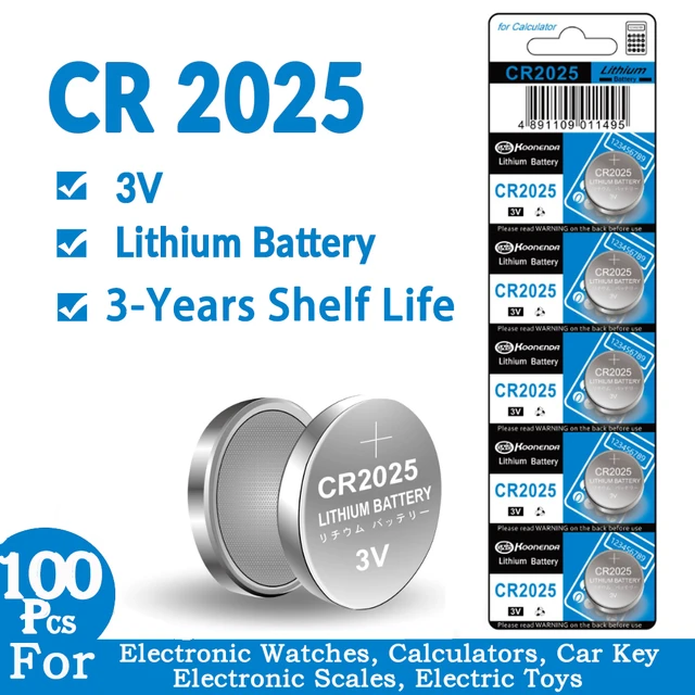 100pcs Original CR2025 Button 3V Lithium Batteries For Remote Control  Calculator Watch Motherboard Button Cell Battery CR 2025 - AliExpress