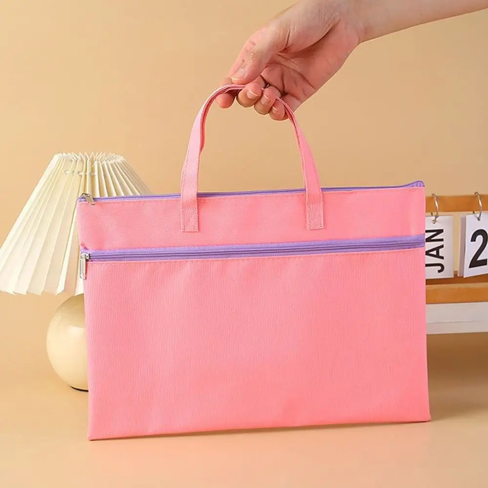 Data Contract Bill Storage Oxford Cloth File Bag Large Capacity A4 File Folder Zipper Briefcase School Office