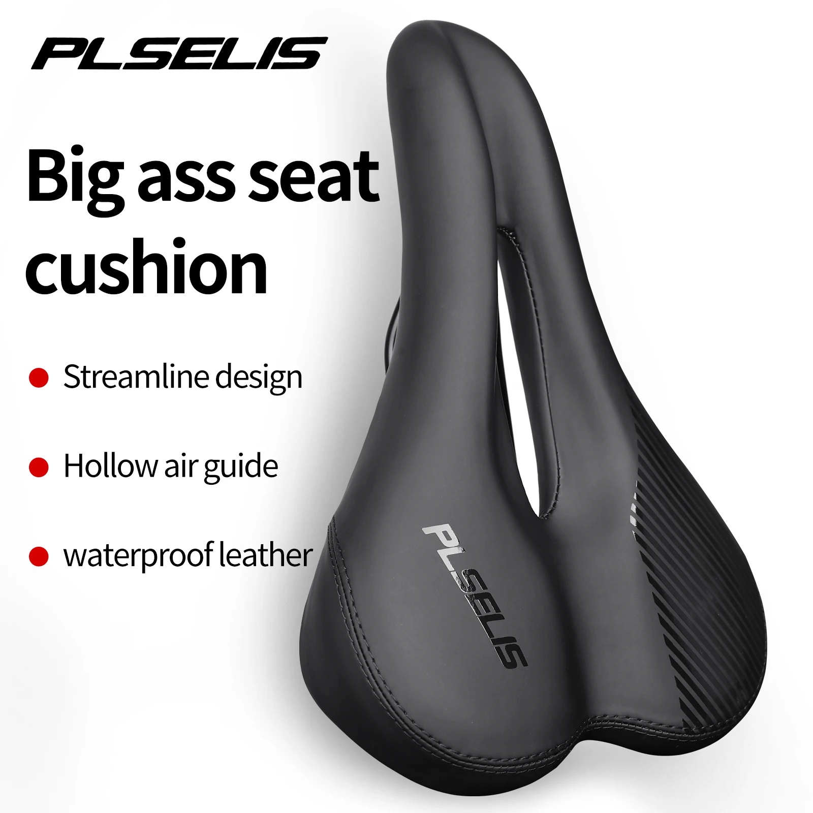 

PLSELIS Mountain Bike Seat Cushion 7x7 Guide Rail Breathable Widened Comfortable And Waterproof Bicycle Hollow Road Mtb Saddle