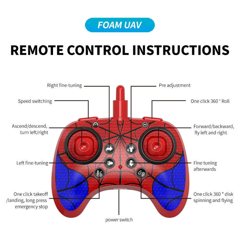 New Shatterproof Stunt Rolling Spider Manta Ray Foam Drone Children Toy Quadcopter Mode