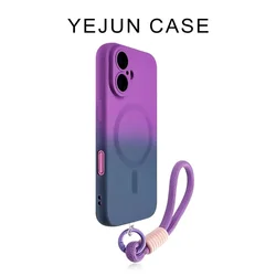 Luxury Gradient Phone Case with MagSafe Wireless Charging and Lanyard Attachment - iPhone 12 Pro (PURPLE)