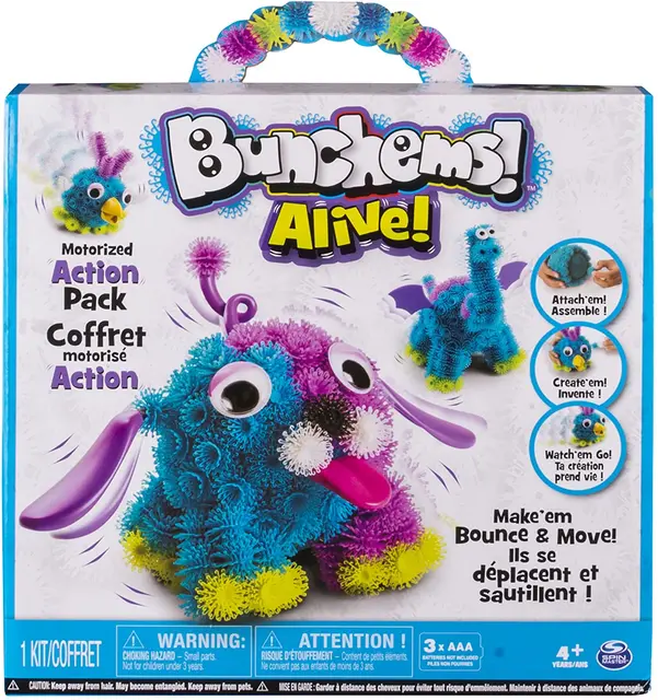 Original Bunchems Alive Toys for Children Create your own Pet Electronic dog Sticky Ball Puffy Squeeze Diy Assembling Animal Toy 1