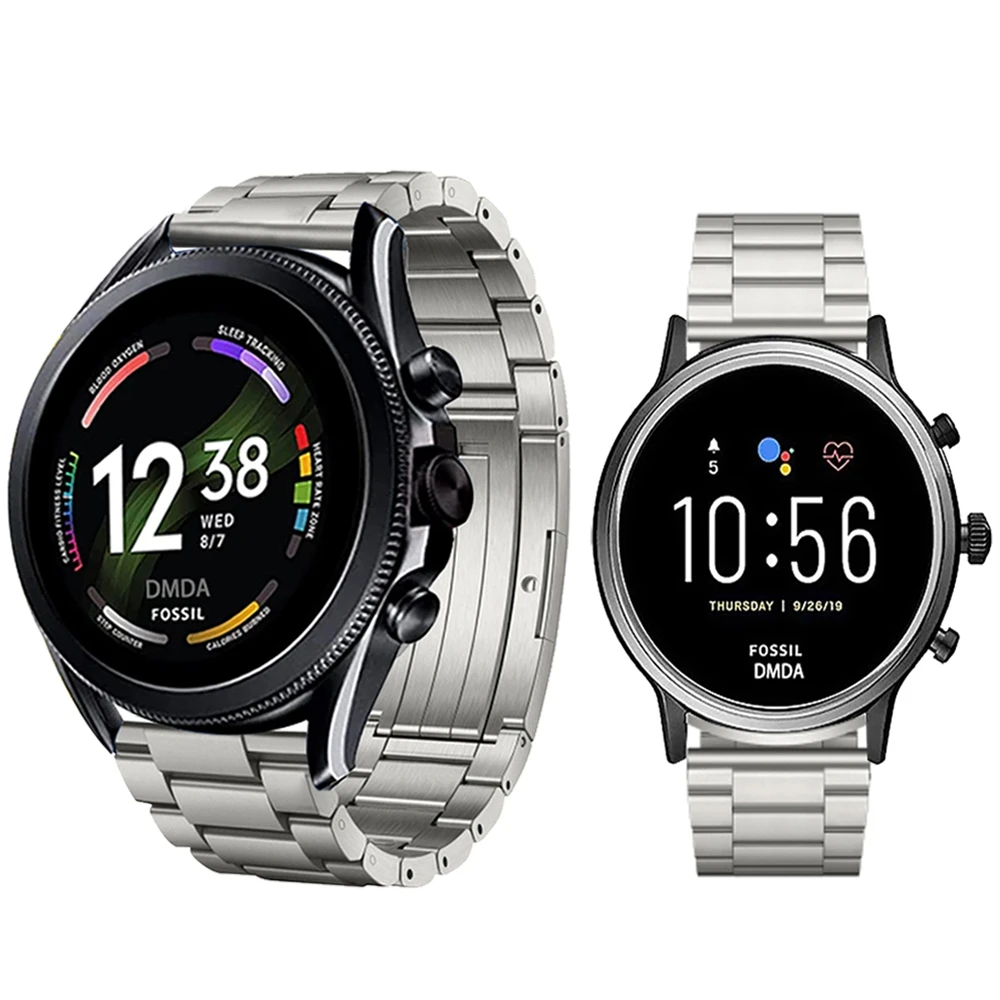 22mm Metal Titanium Watch Strap For Fossil GEN 6 44mm Band For Fossil