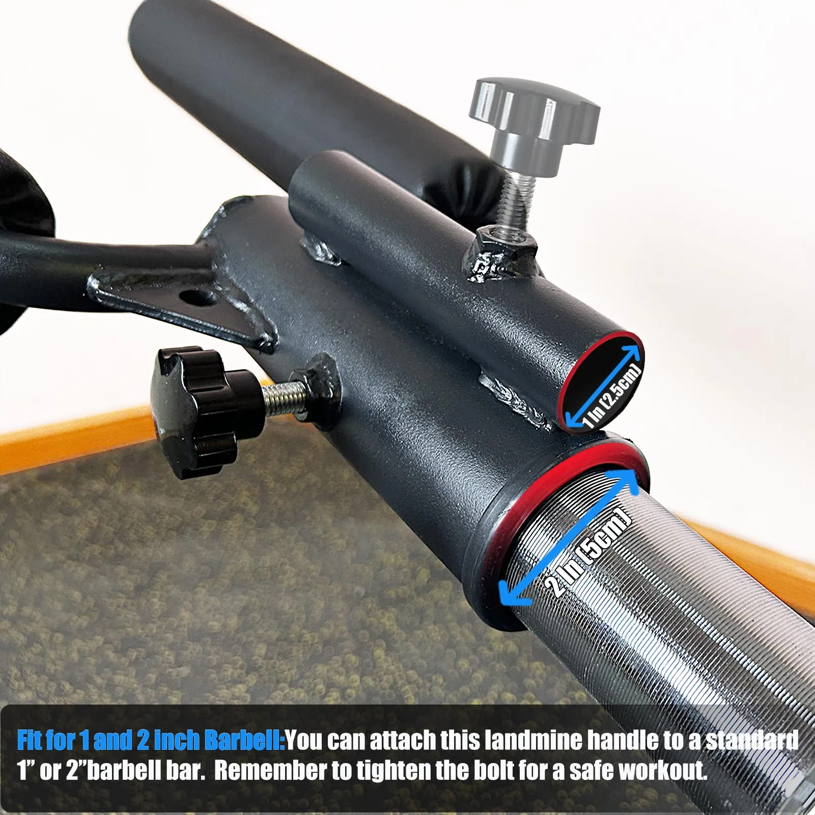 Home Gym Shoulder Press Bar For 25/50mm (1/2 Inches) Barbell Rod T-bar Row Back Attachment Weightlifting Deadlift Squat Handle