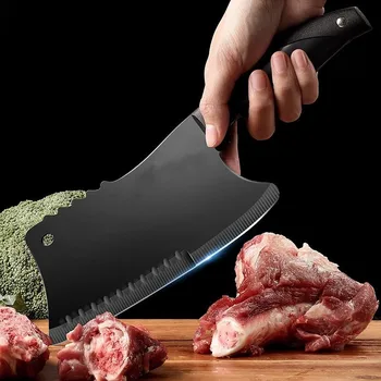 Couteau de boucher de haute dureté, pour double usage, couteau à découper les os en acier inoxydable, couperet, couteaux à viande, frapper les os 1