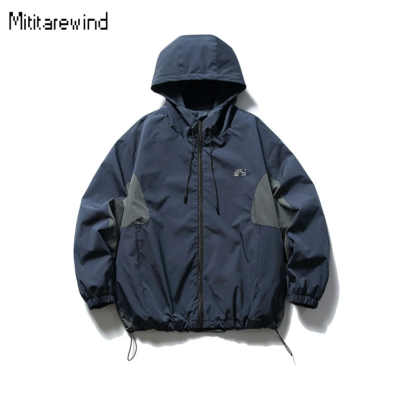 

Brand Jackets Man 2024 Spring New Male Coat Japan Outdoor Causal Loose Hooded Jacket Fashion Patchwork Jacket Hiking Windbreaker