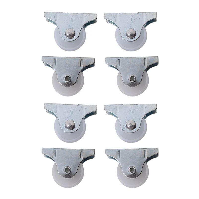 

8 Pcs White Plastic 25Mm Diameter Furniture Replacement Caster Wheel