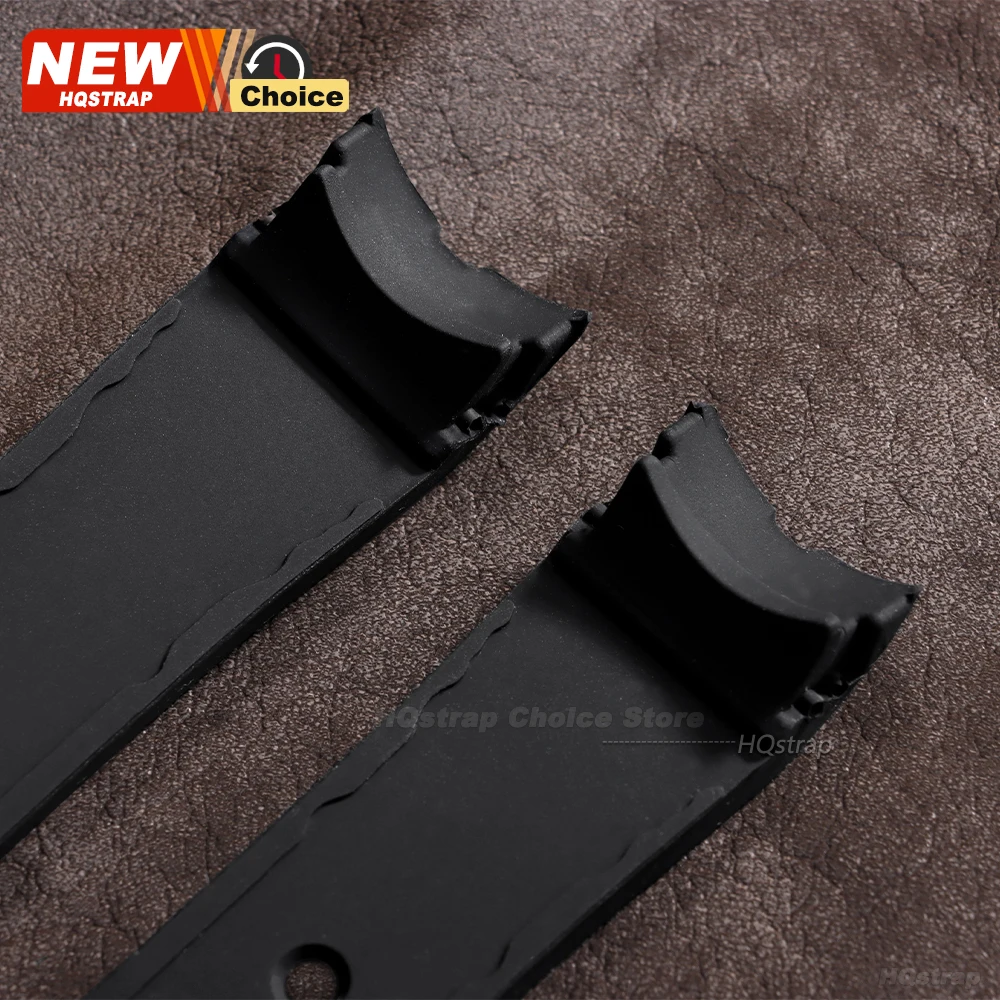Curved Silicone Sports Watch Strap - Waterproof Soft Rubber Wristband