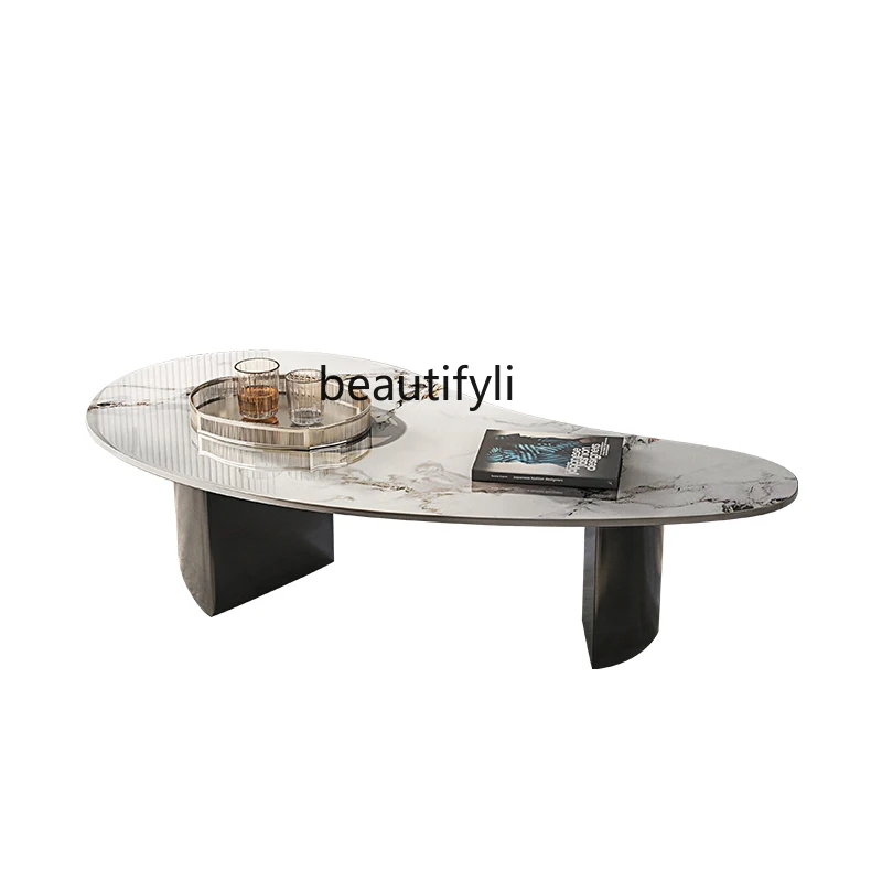 

Special-Shaped Coffee Table Living Room Home Simple Modern Stone Plate Marble Light Luxury New Designer Minimalist Coffee Table