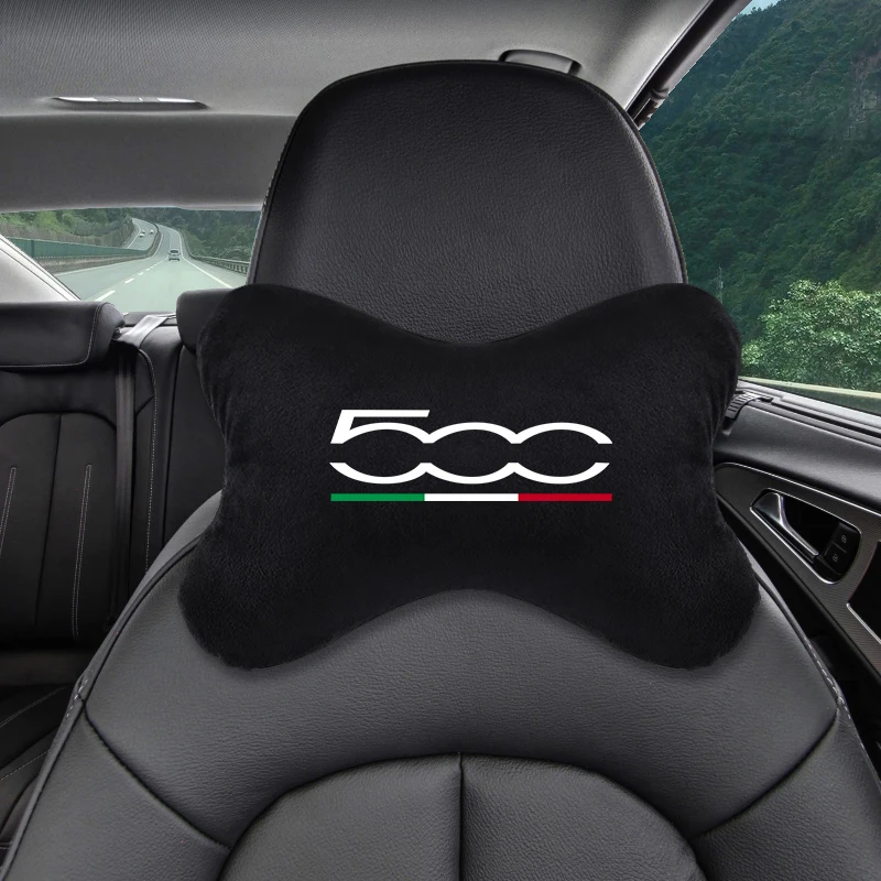 Car Headrest Cover Auto Seat Cover Head Neck Rest Pillow 1pcs For Fiat Abarth 500 124 595 500x 500l 500c