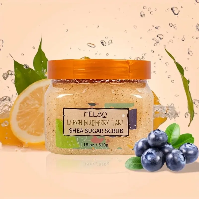 Vegan Mango Lemon Blueberry Strawberry Exfoliator Body Scrub Whitening Organic Face Shea Sugar Body Scrub 3