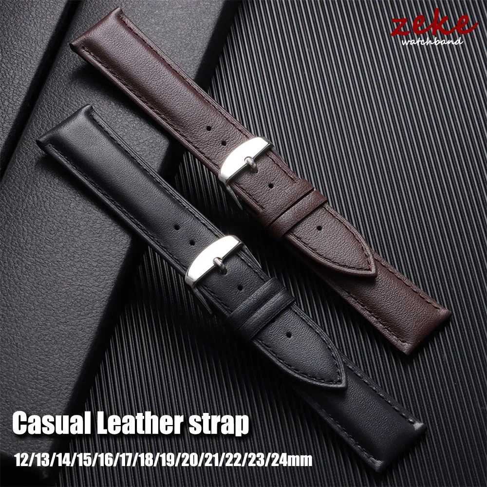 Premium Calfskin Leather Soft Casual Watch Band