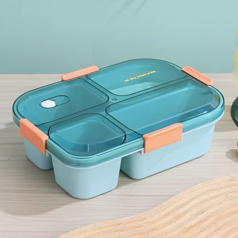 XMMSWDLA Preppy Lunch Box Blue Lunch Boxleak-Proof Lunch Box with Cutlery  for Kids Students School Office Microwave Cute Bento Box