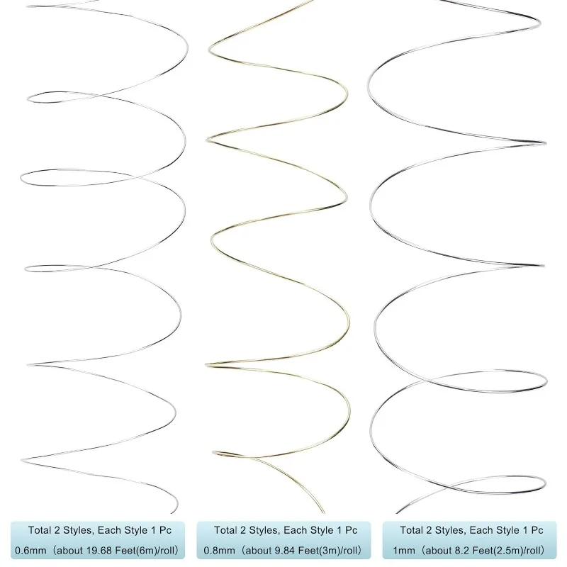 Set Di 3 Rotoli Di Filo Di Rame Per Gioielli – Calibro 22 (0,6 Mm), 3,7 M/rotolo – Colori: Oro, Argento E Rame – Per Perline E Fai Da Te