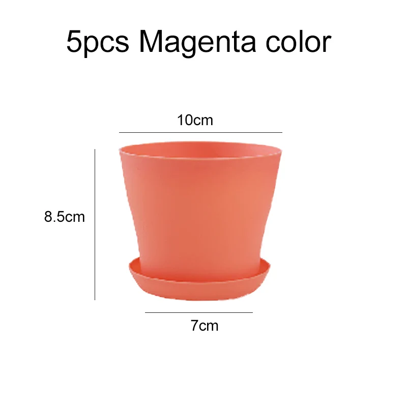 5pcs Mini Flower Pot With Tray Thickened Resin Plastic Ventilation Balcony Desktop Decoration Greenery Succulent Gardening TMZ_voghion.com