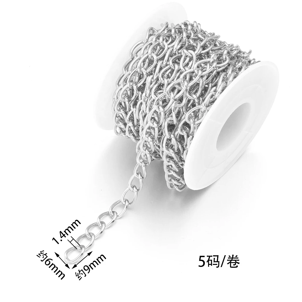 2-5 Yards/Rolle Aluminium Twisted Ketten Gold Silber Verlängerung Link Kette Für DIY Handgemachte Armband Halskette Anschlüsse Zubehör – Detail 17