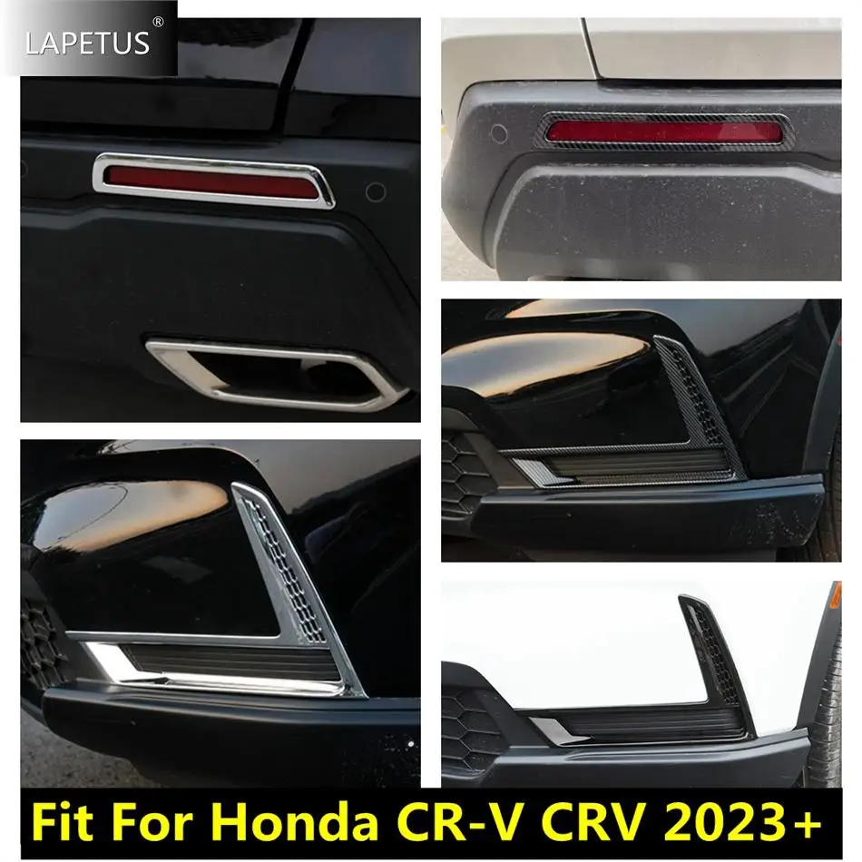 

Car Accessories Front Rear Bumper Fog Lights Lamps Eyebrow Frame Decor Cover Trim For Honda CR-V CRV 2023 2024 Chrome Exterior