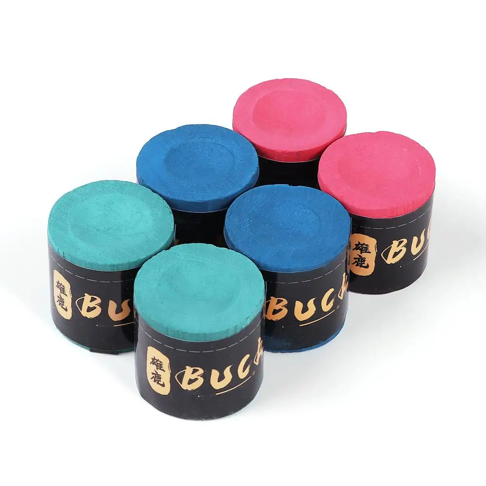2Pcs/Set Pool Cue Tip Cue Chalk No-slip Calcium Carbonate Billiard Chalks Indoor Sport Blue Green Red Snooker Accessory
