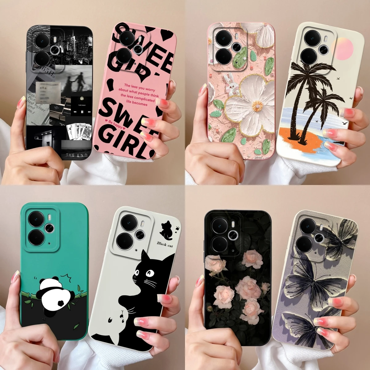 Elegant Rose Silicone Protective Phone Case - Soft Liquid Silicone Cover with Full Camera Protection, Realme 14T