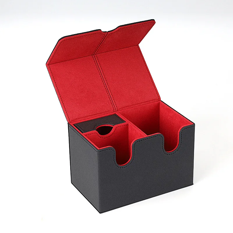 Deluxe Solid Color Trading Card Storage Box for Collectibles and Games