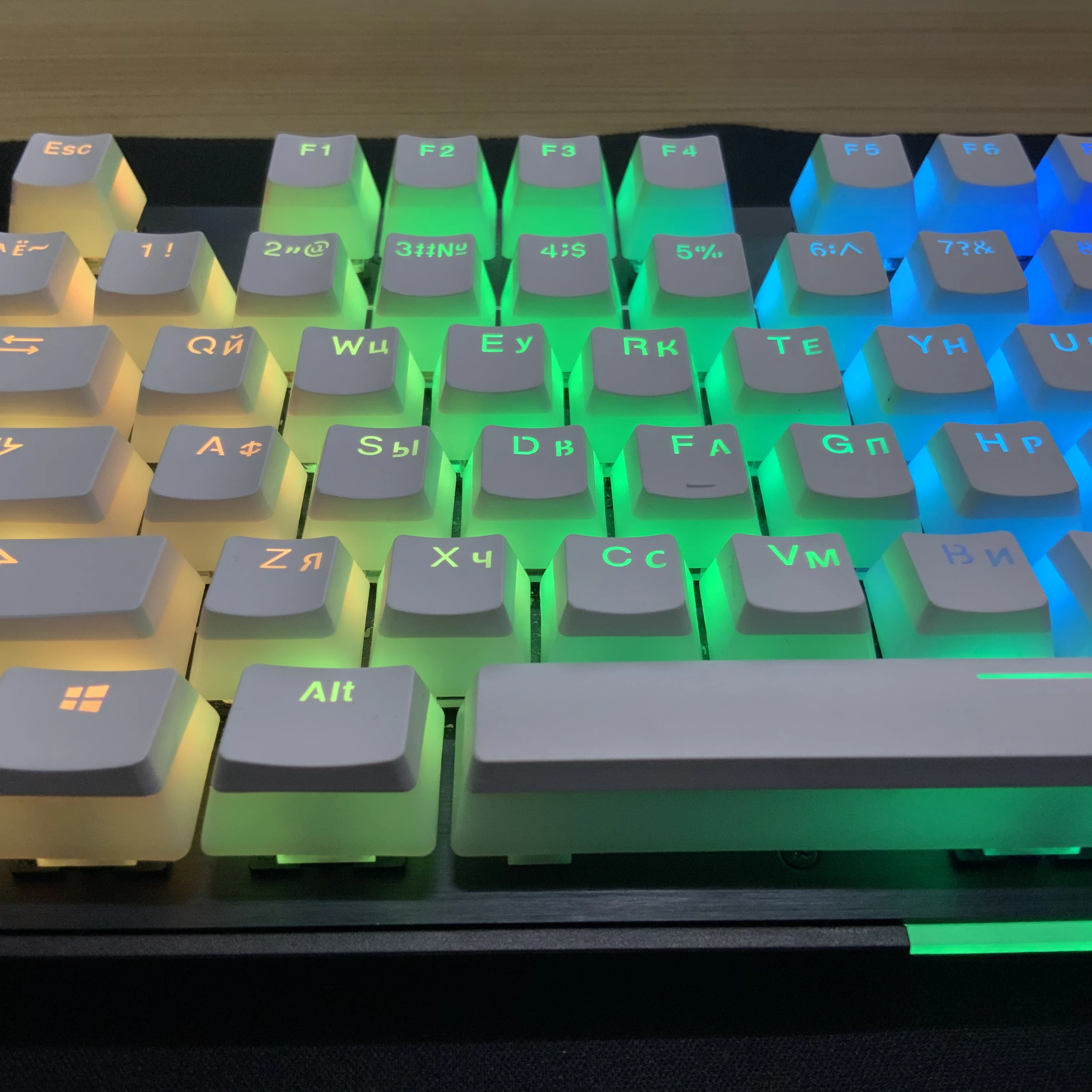 Russo Layout Pudim Keycap Teclado Mecânico Inglês e Russo Keycaps Oem Altura 60 87 104 - Imagem 3