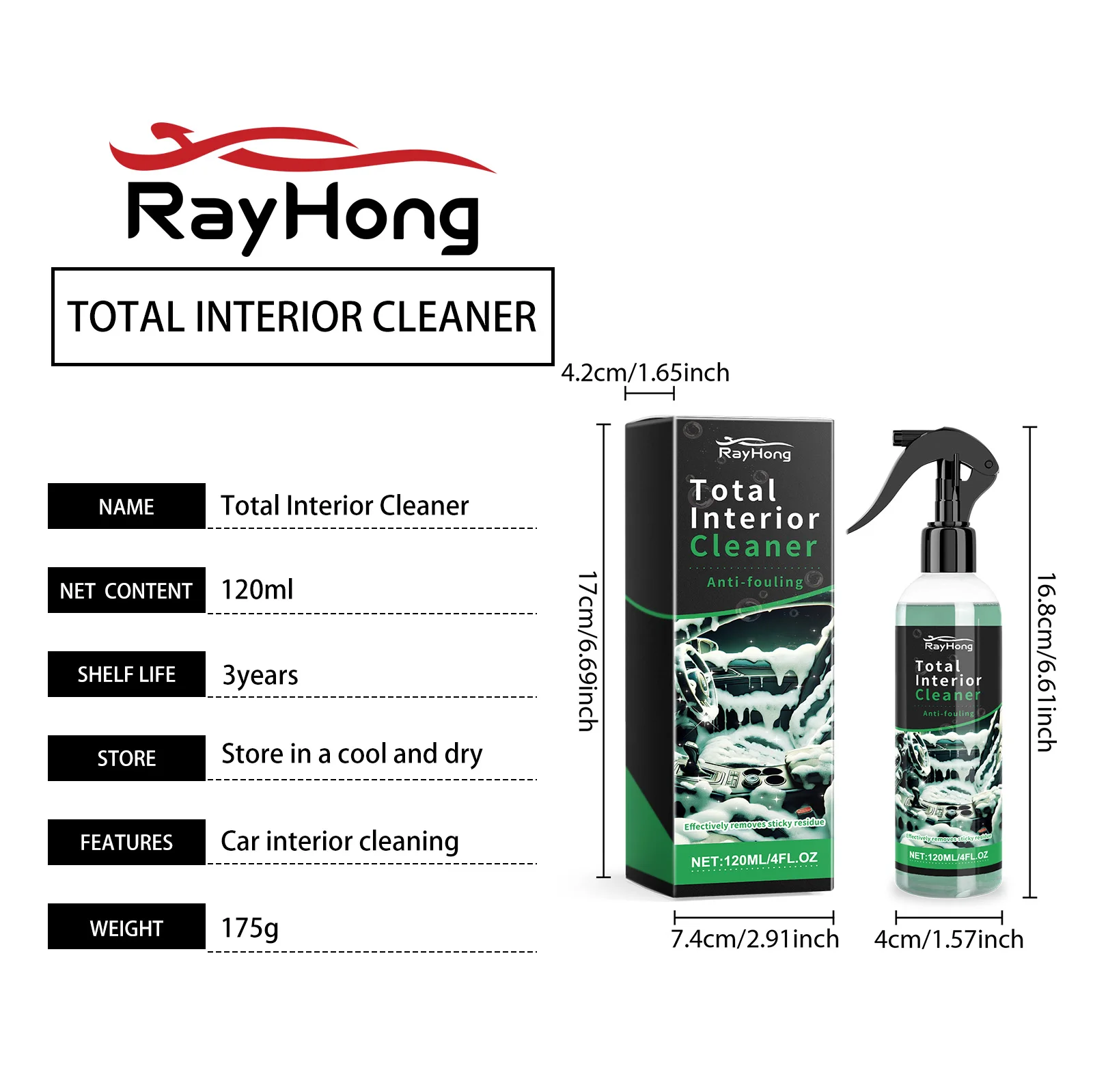 Car Interior Cleaner Interior Detailer Dust Remover Seat Liquid Leather Roof Dash Cleaning Foam Spray Car Care Wash Spray