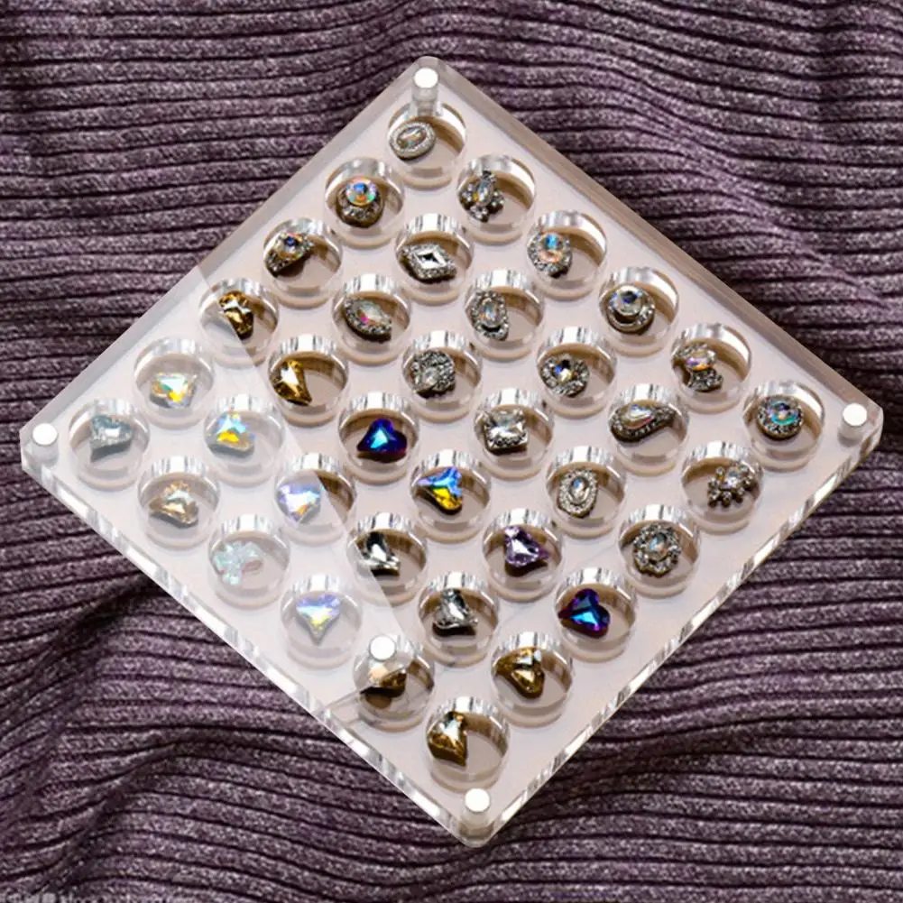 

Acrylic Storage Box for Small Crafts Nail Rhinestone Box Efficient Eco-friendly Acrylic Nail Rhinestone Storage Organizer Box
