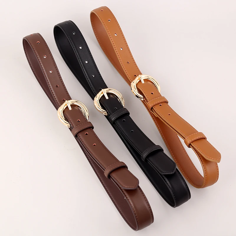 25mm classic stylish split leather belt for women