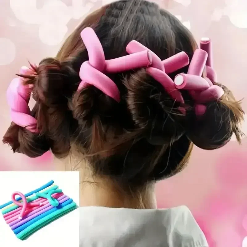 헤어10pcs Flexible Hair Curling Rod Hair Curler Makers Soft Foam