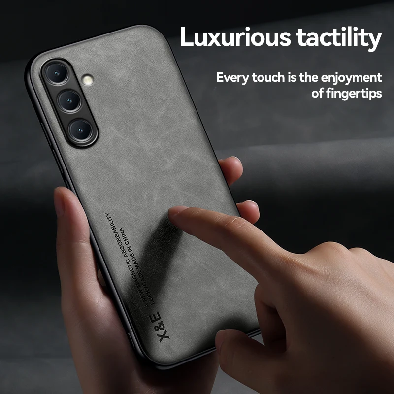Magnetic Suede Leather Shockproof Matte Silicone Case Cover
