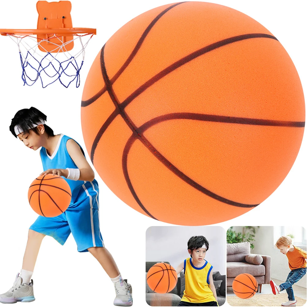 Indoor Silent Basketball High-Resilience Air Bounce Basketball Lightweight for Various Indoor Activities