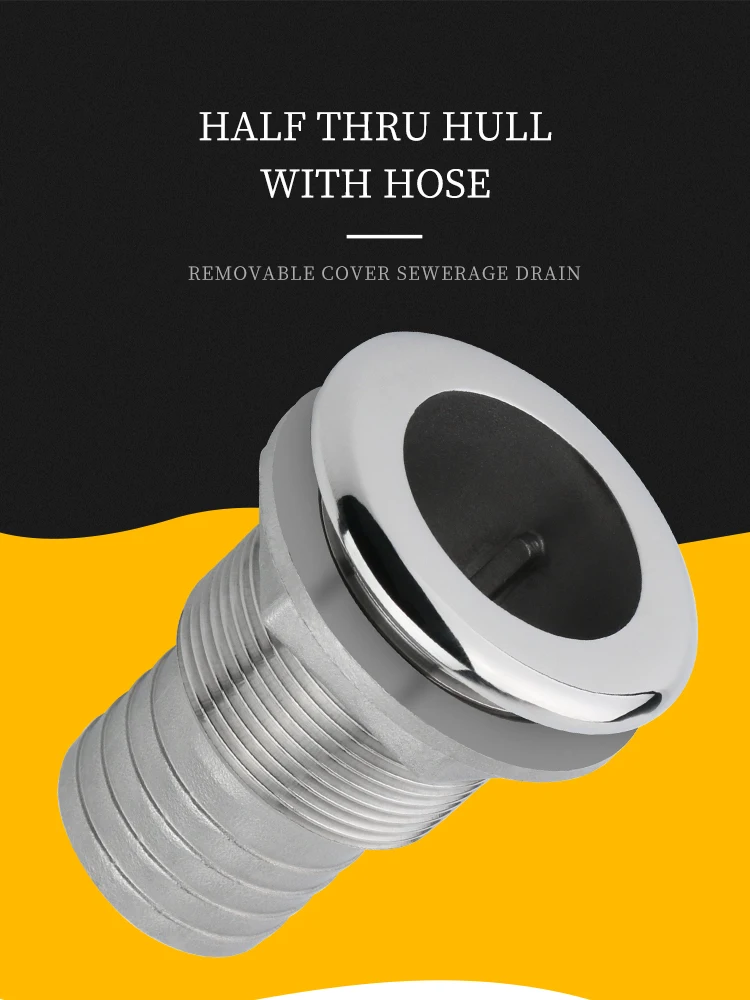 Alastin 316 Stainless Steel Thru Hull Fitting Outlet Drain Hose Pipe Boat Accessories Drain Plug Kit 6