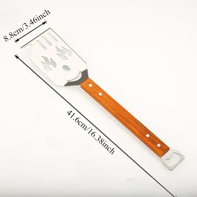 7 em 1 ferramenta de grelha multifuncional aço inoxidável cozinha espátula grill comida carne salsicha clipe cozinha gadgets acessórios para churrasco