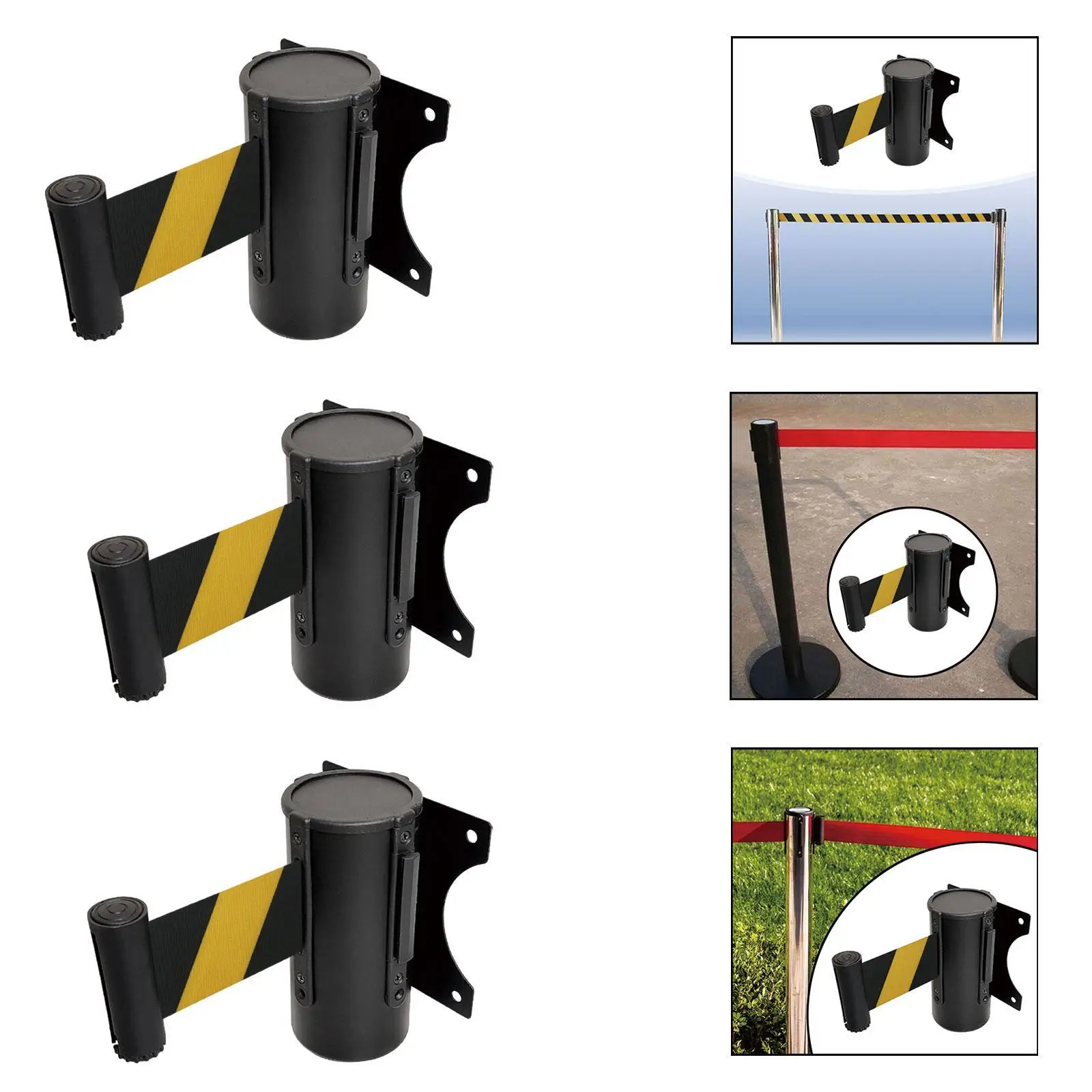 Retractable Belt Barrier Queue Line Divider Wall Mount Practical Sturdy Safe Barrier Belt Crowd Control