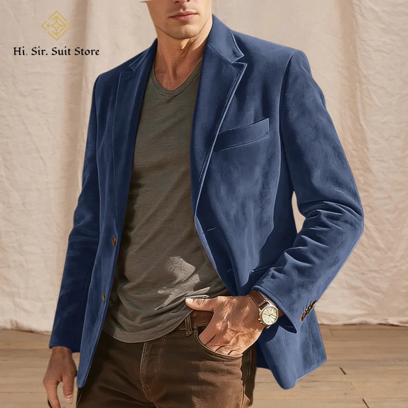 Suede Jacket for Men Premium Suede Leather Bomber Jackets Trucker Coat for Mens Hunting Jacket Lapel Collar Casual Sport Blazer