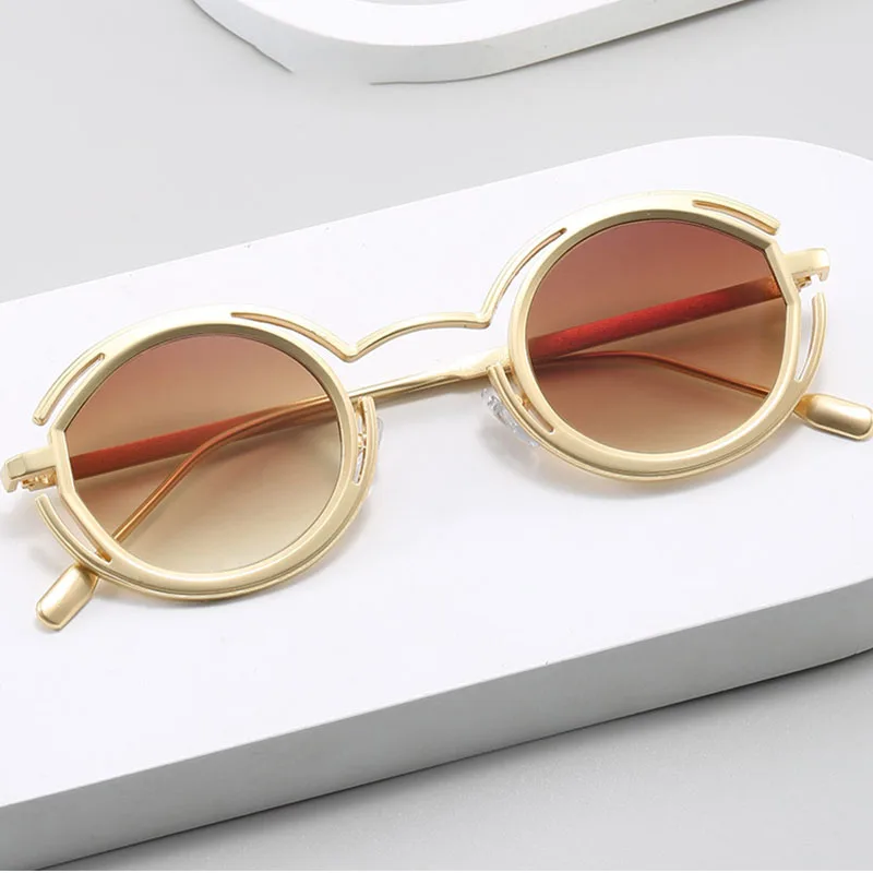 

YOOSKE Small Round Punk Sunglasses Women Men Trendy Aluminum Alloy Glasses Male Female Luxury Brand Designer Sunglasses