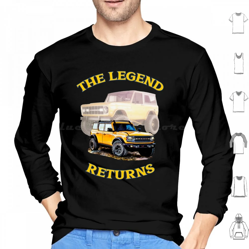 

2021 Bronco Cyber Orange 4 Door Off-Road Truck _ Quot _ The Legend Returns _ Quot _ Design Hoodie cotton Long Sleeve