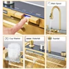 Gold Multifunctional Kitchen Waterfall Sink Digital Display Large Single Sink Dish Basin Sink 304 Stainless Steel 4