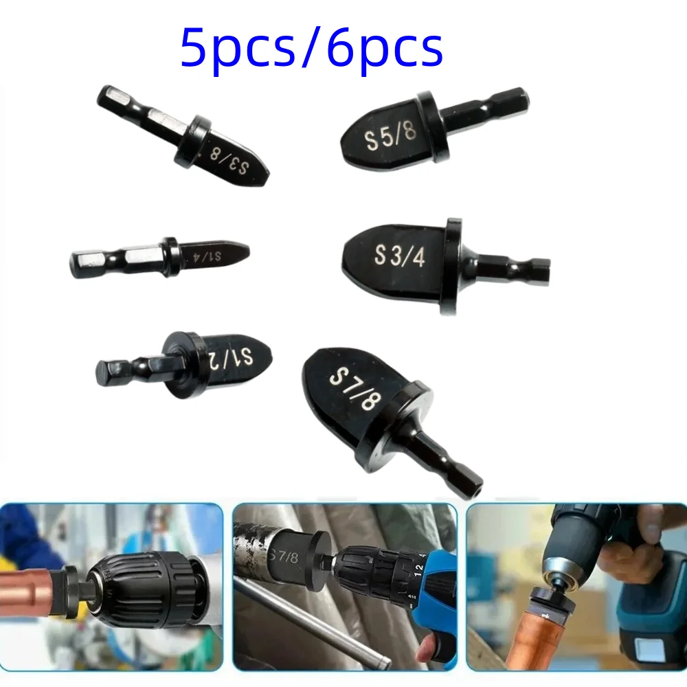 Hexagonal Handle Tube Expander 5pcs 1/2 1/4 3/4 5/8 3/8 Inch Air Conditioner Conditioning Swaging Spin Flaring Tool Set