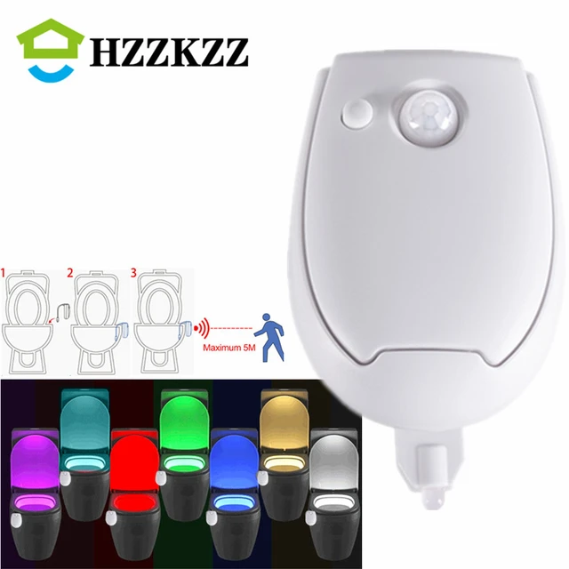 Smart PIR Motion Sensor Toilet Seat Night Light Backlight For Toilet Bowl  LED Luminaria Lamp WC Toilet Light 8 Colors Waterproof - AliExpress