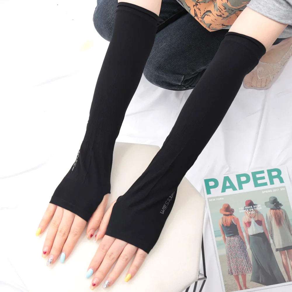 Cool Arm Sleeves 1Pair Sunscreen Cuff Mittens Anti-Slip for Men Women Gloves Summer Outdoor Long Riding Uv Sun Protection fingerless gloves arm sleeves ice arm sleeves sunscreen gloves ice sleeve gloves