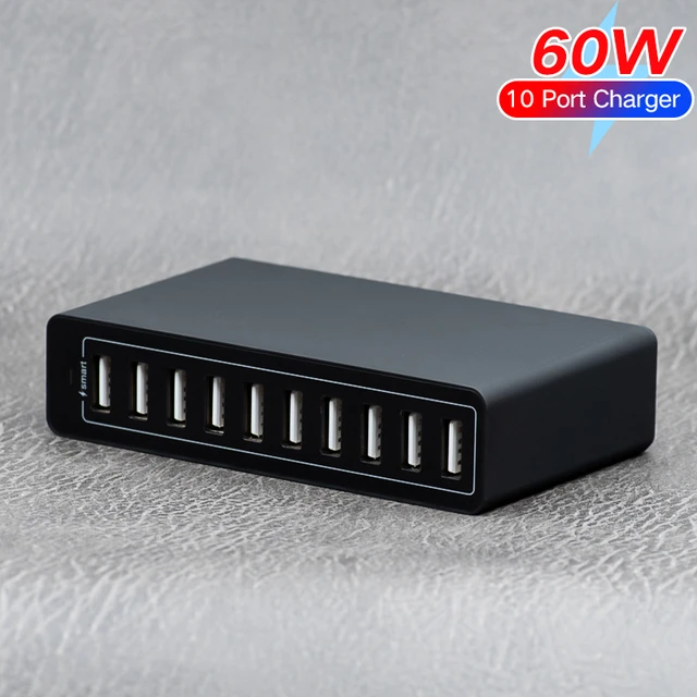 Multi Cargador USB de 5 salidas, 60w