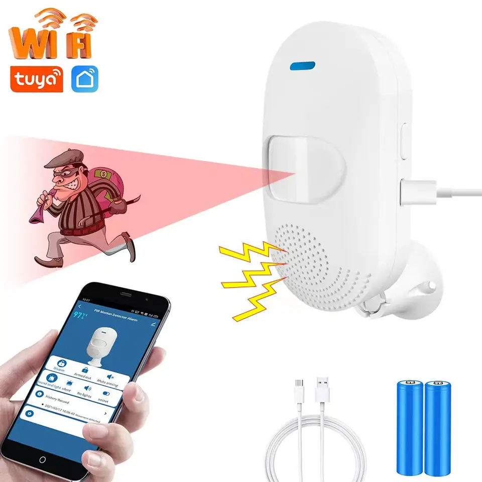 Sensor de movimiento inteligente WiFi: detector de movimiento PIR  inalámbrico, sensor infrarrojo interior con alertas de aplicaciones  gratuitas, rango de detección de 360 grados, no requiere : Herramientas y  Mejoras del Hogar 