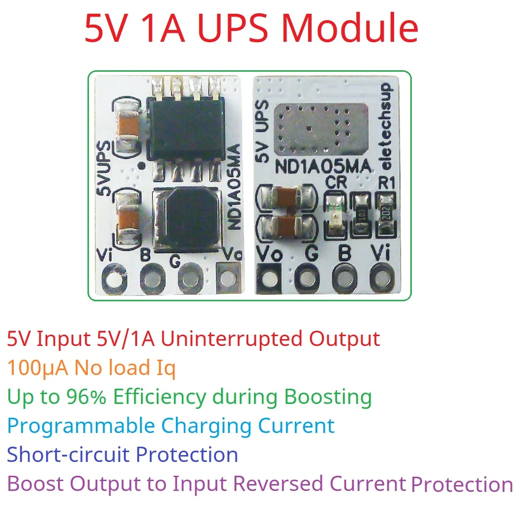 

Mini 5V 1A UPS Uninterrupted Output Module 2 in 1 Charge Discharge 3.7V 3.8V 4.2V Li-Ion Li-Polymer 18650 Battery Charger Board