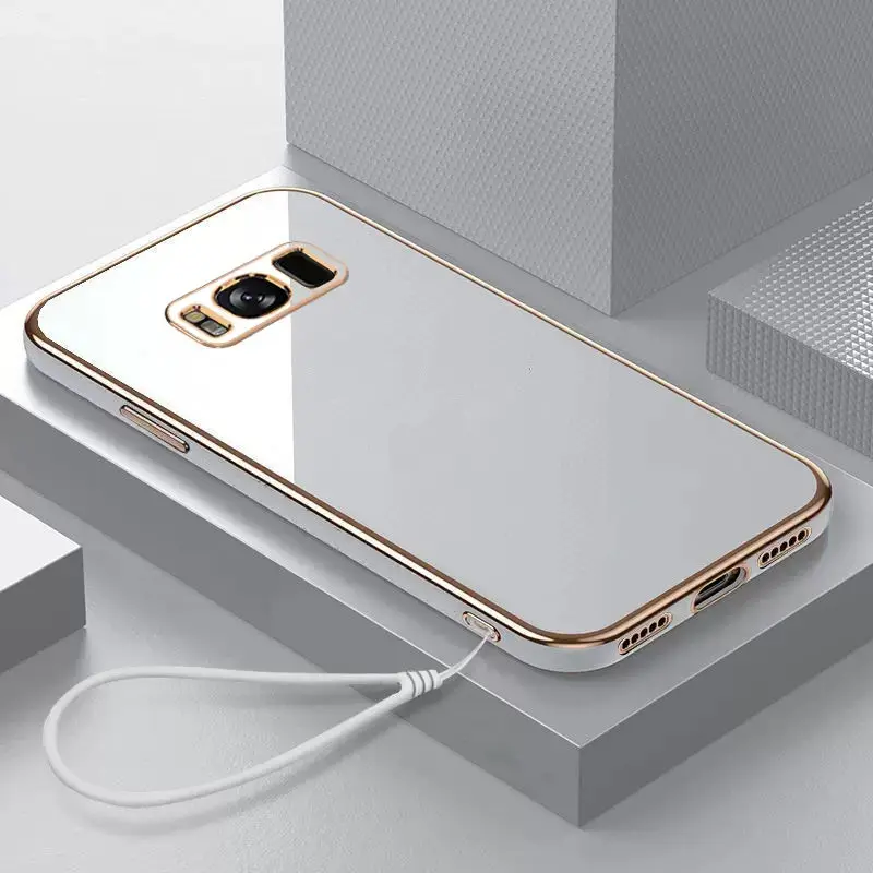 Luxury Square Plating ShockProof Silicone Back Cover