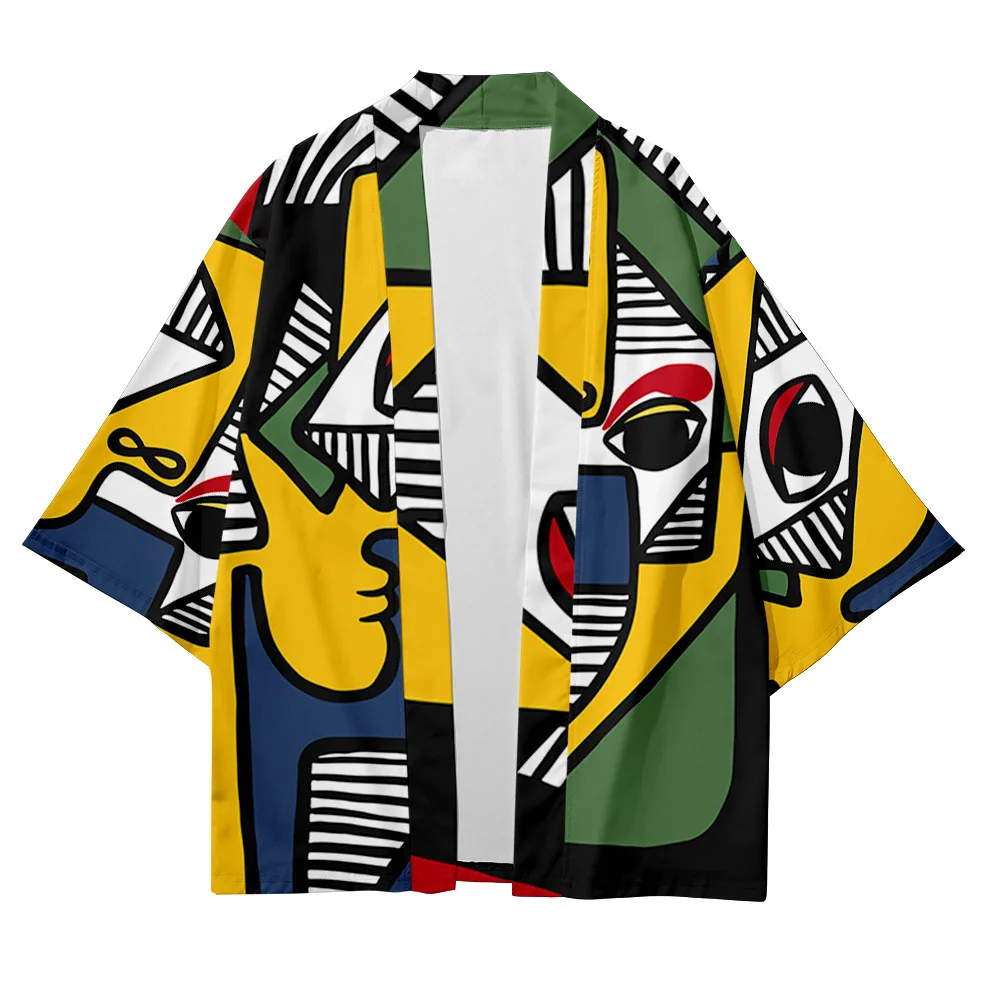 Men and women Japanese kimono traditional art elements casual loose thin coat Asian kimono cardigan