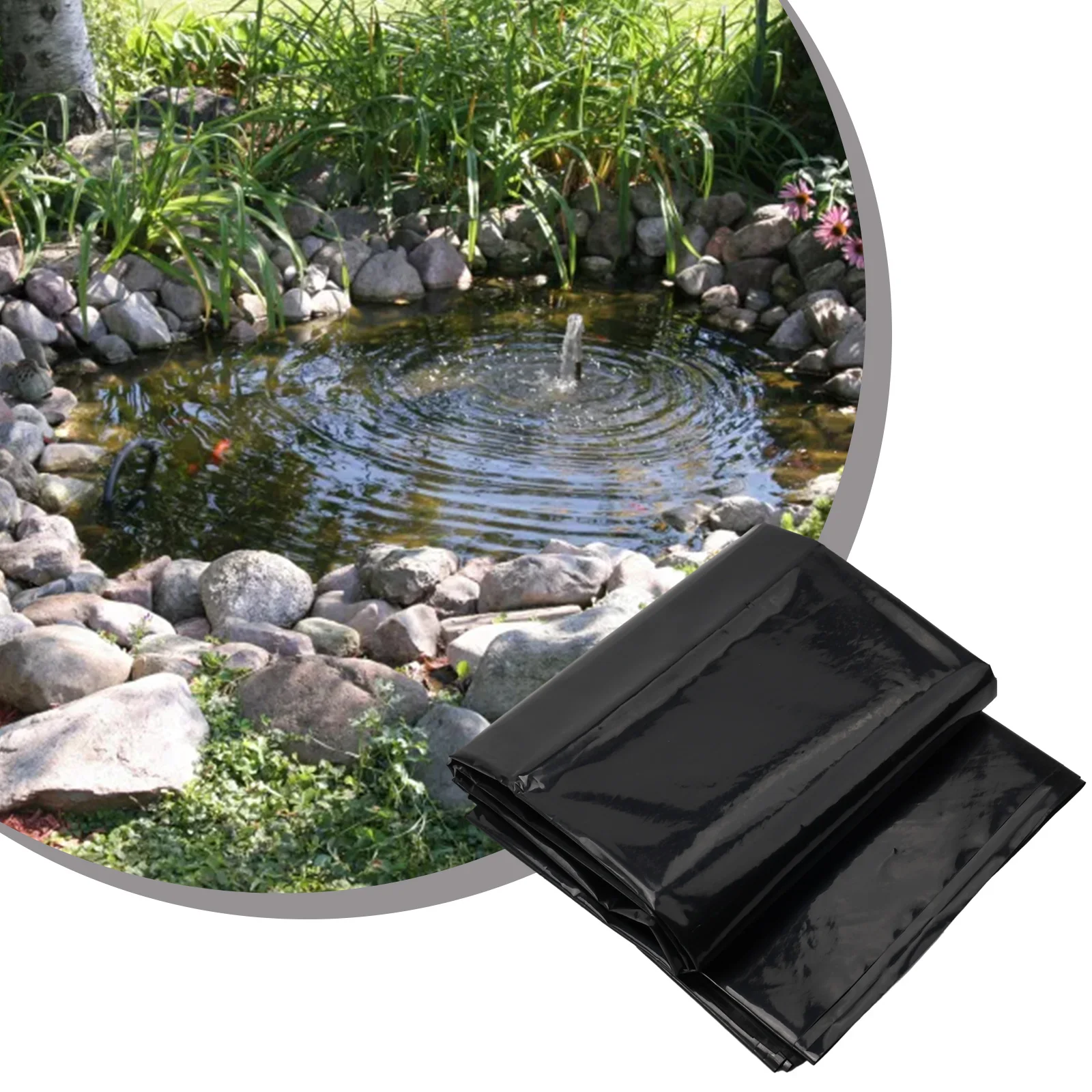 Wasserdichte schwarze Linerfolie, Fischteich-Liner, Gartenpools, verstärktes HDPE, strapazierfähig, Garantie, Landschaftsbau, Poolteich – Detail 22