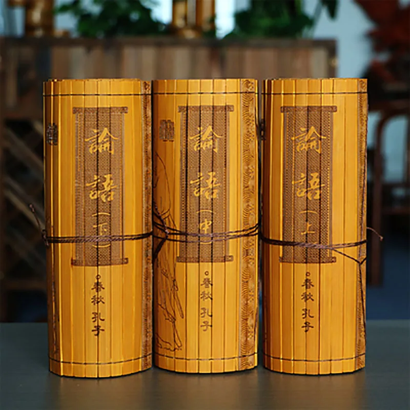

Traditional Bamboo Book for Decoration, Full Text, Carving, Lettering, Handicrafts, Cultural Gifts