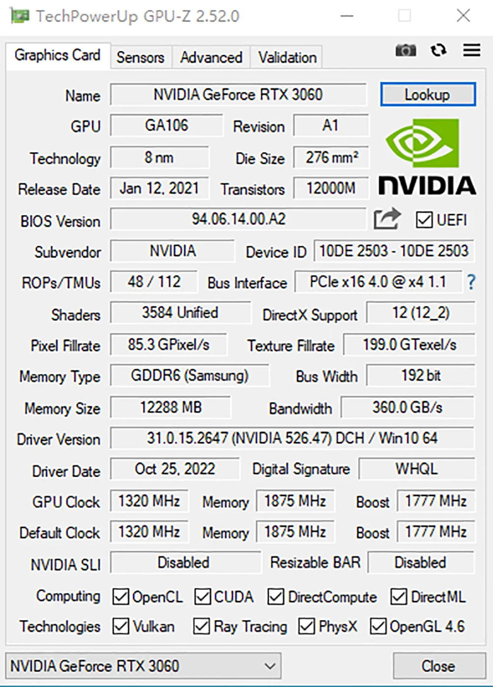 Graphics Card MLLSE RTX 3060 12GB Graphics Card GDDR6 192Bit PCI Express 4.0 &times;16 8Pin NVIDIA GPU Rtx 3060 Gaming Video Card Placa De Video