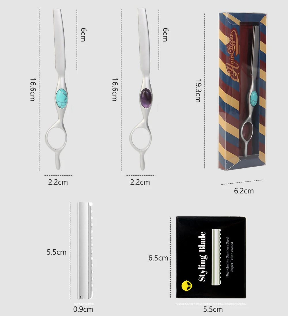 Professional Sharp Barber Razor Blade Purple Dragon Hair Razors Cut Hair Cutting Thinning Knife Salon Tools